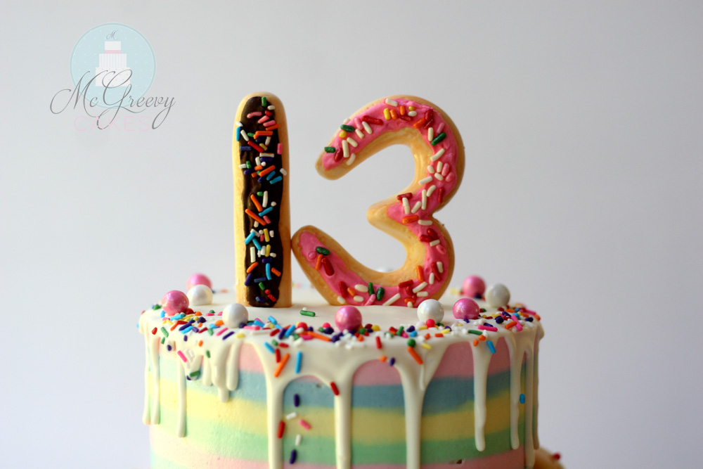 Drippy Ganache & Buttercream Stripes Donut Cake | Cakeheads