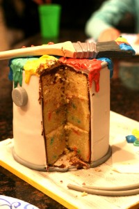 paint can cake cut
