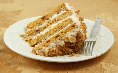 Slice of pumpkin cake