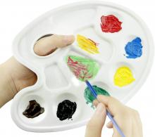 Honbay Plastic Artist Paint Tray Palette with 10-well Thumb Hole