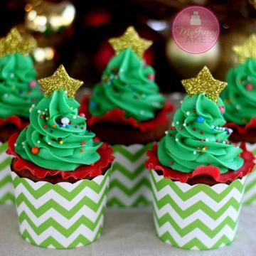 Christmas Tree Cupcakes 2