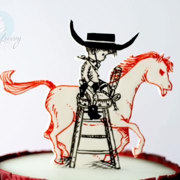 2D Cake Topper Cowboy Centered