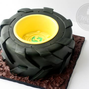 Tractor Tire Cake Angle View